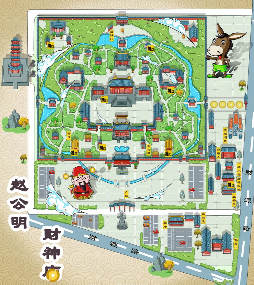 和县寺庙类手绘地图